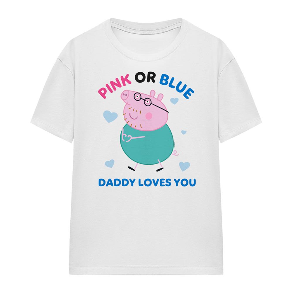Peppa Pig Womens/Ladies Pink Or Blue Daddy Pig Loves You T-Shirt
