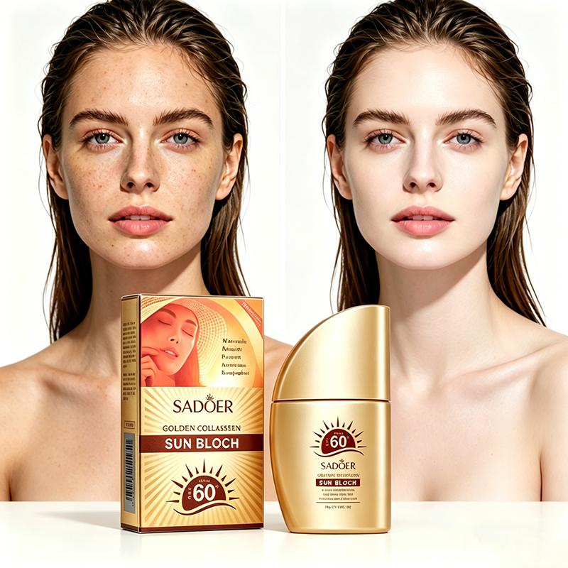 Opalovací krém SPF 60+ UV ochranný rozjasňující voděodolný odolný proti potu osvěžující hloubkově hydratační lehký opalovací krém na bázi kolagenu