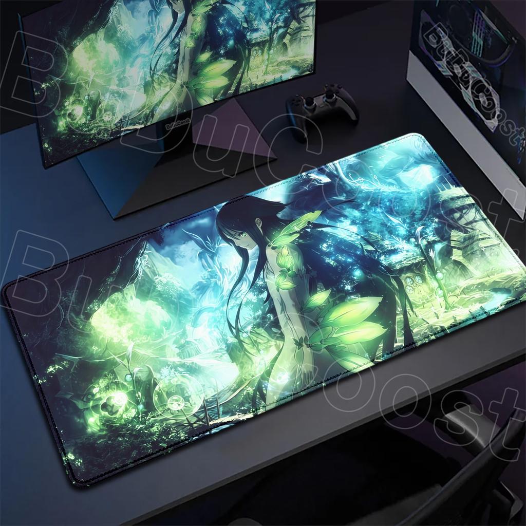 Laptop Washable Desktop Gaming Keyboard Mat PC Rubber Accessories Locking Edge 900x400mm Black S-Saya No Uta Mousepad XXL Carpet