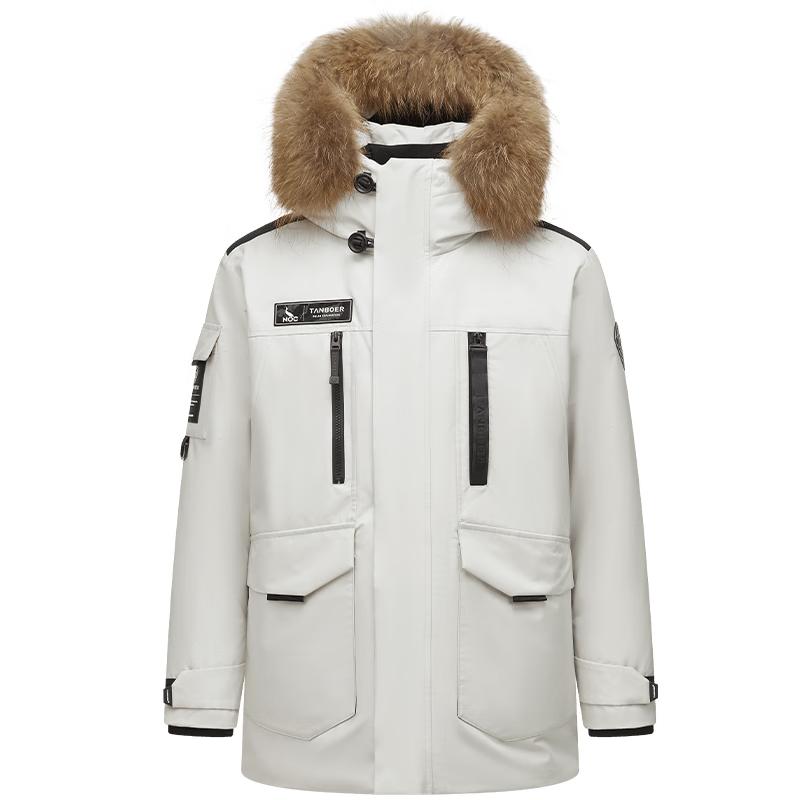 Tanbor Unisex Outdoor Down Jacket with Fur Collar M