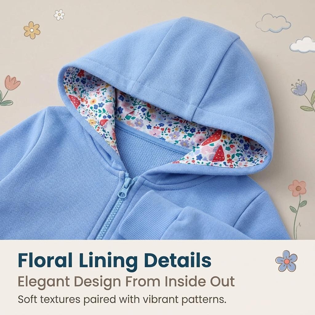 New Autumn And Winter Creative Embroidered Children'S Jacket Long Sleeve Hooded Zipper Sweatshirt Cartoon Children'S Sweatshirt Jacket
