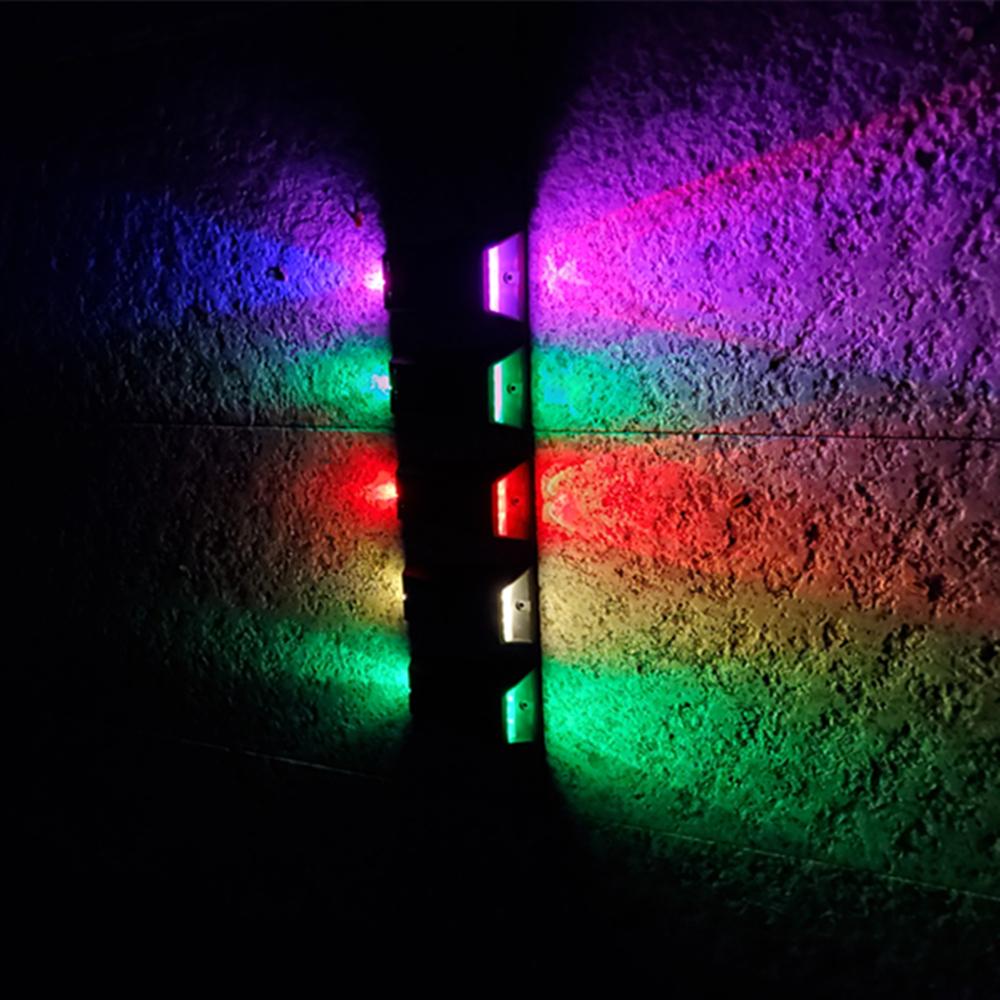 4pc/Set Solar Garden Lights RGB Color Changing Waterproof Fence Stairs Wall Lamp