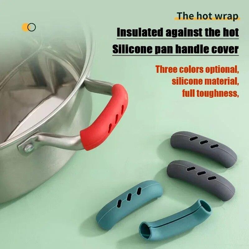 2/4/8Pcs Silicone Pot Handles Cover Anti-scalding Heat-resistant Pot Ear Clip Non-slip Casserole Pan Handle Kitchen Accessories