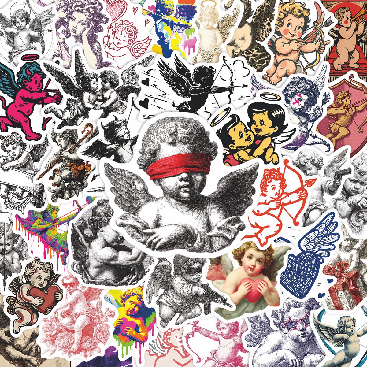 50 Sheets Angel Series Graffiti Stickers: Waterproof DIY Decoration for Water Bottles & Luggage No