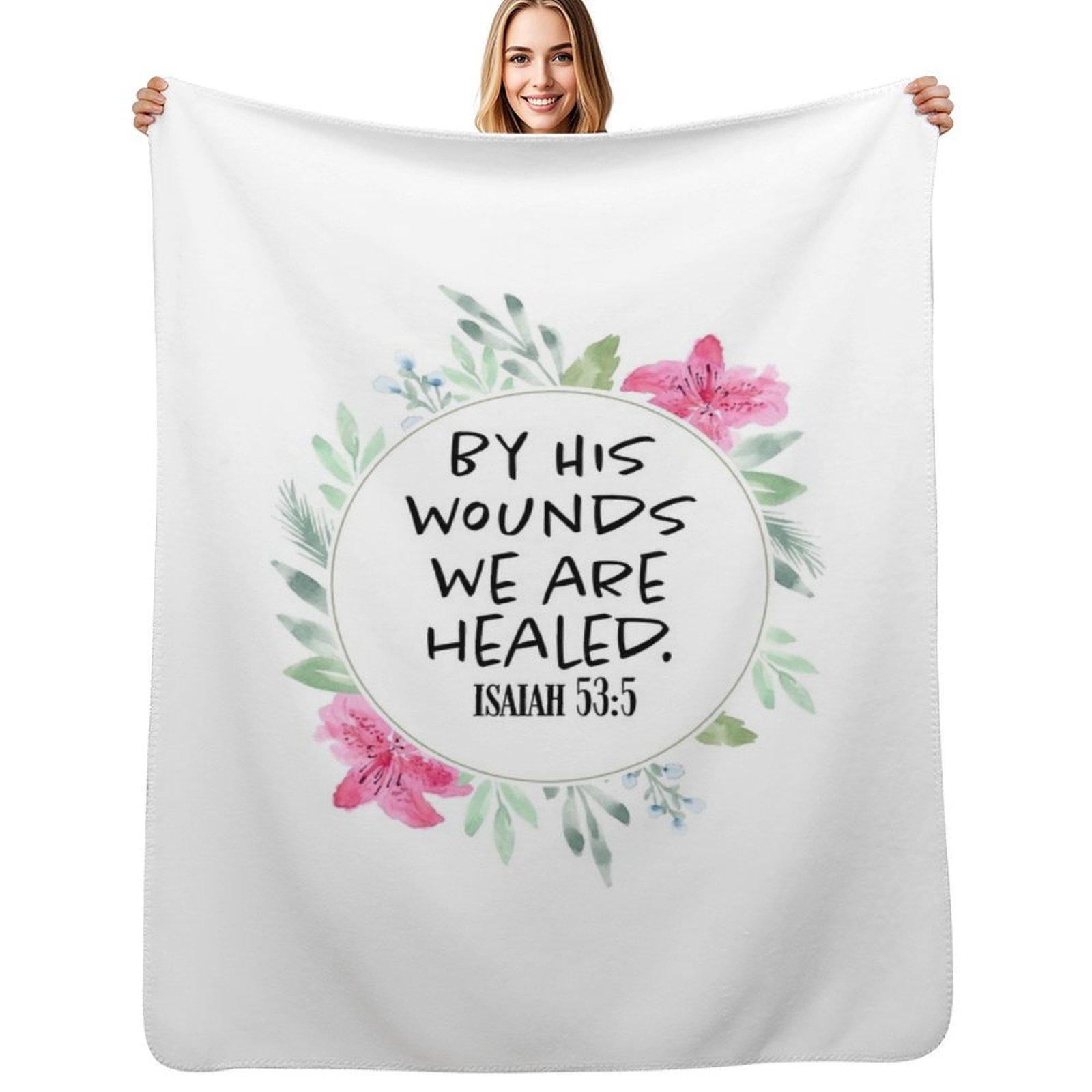 

By His Wounds we are healed Scripture Art Throw Blanket Air Conditioner Soft Blanket for Office Home 102x76cm(40x30in)