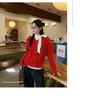Women's Chic Red Knit Cardigan - Early Autumn Fashion
