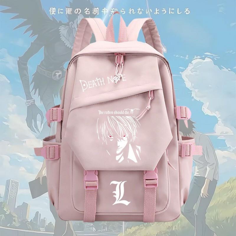 Anime Notebook L Light Yagami Cosplay School Backpack Teens Unisex Large Capacity Nylon Daily Use
