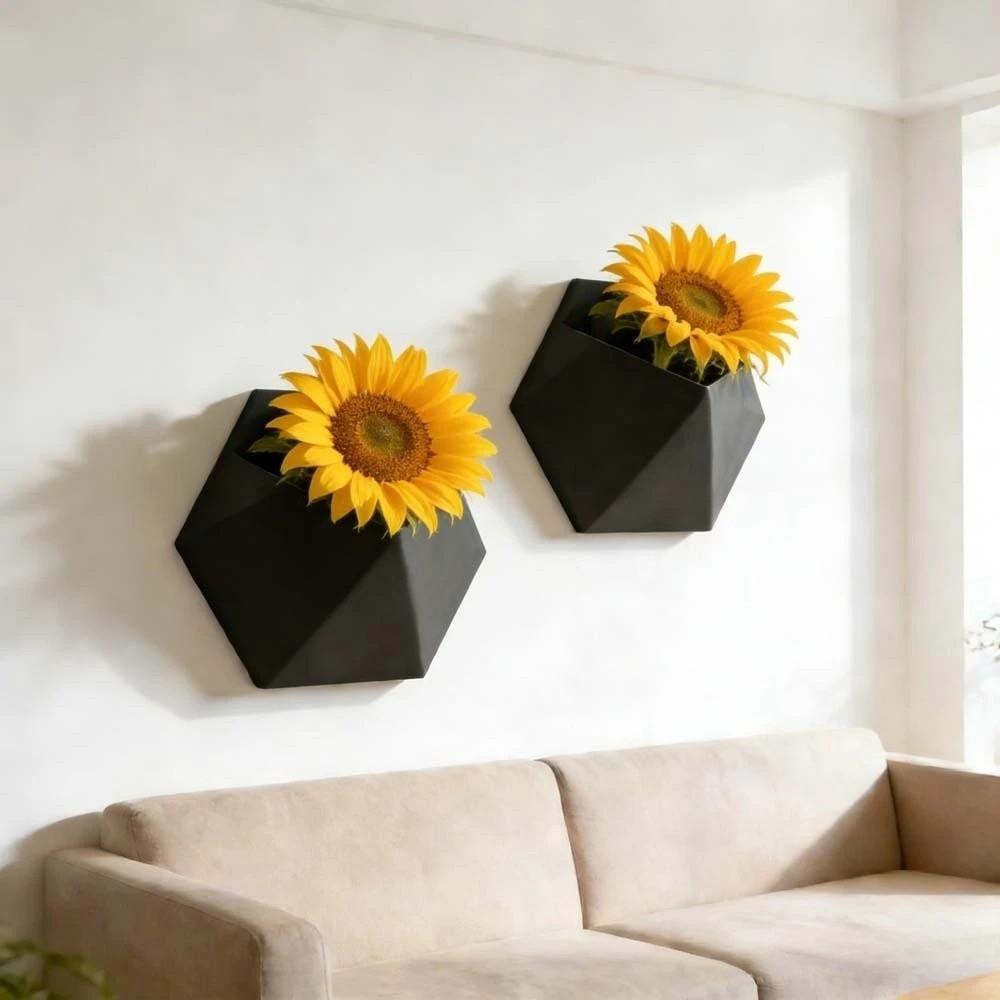 Šestihranný květináč na stěnu 3D tištěné pěstební květináče Minimalistické nádoby na rostliny Kancelář