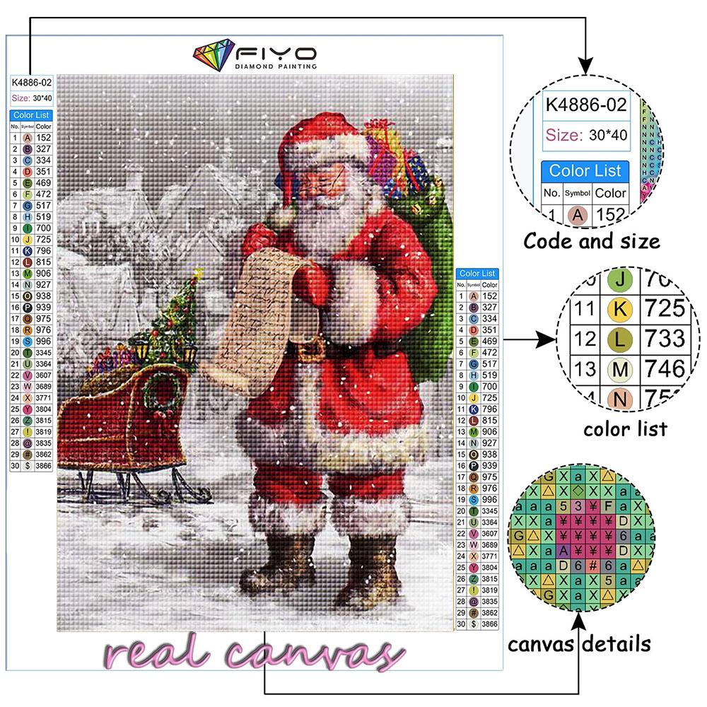 5D DIY Diamantbroderi Juletre Julenisse Snømann Diamantmaleri Mosaikk Hjemdekorasjon