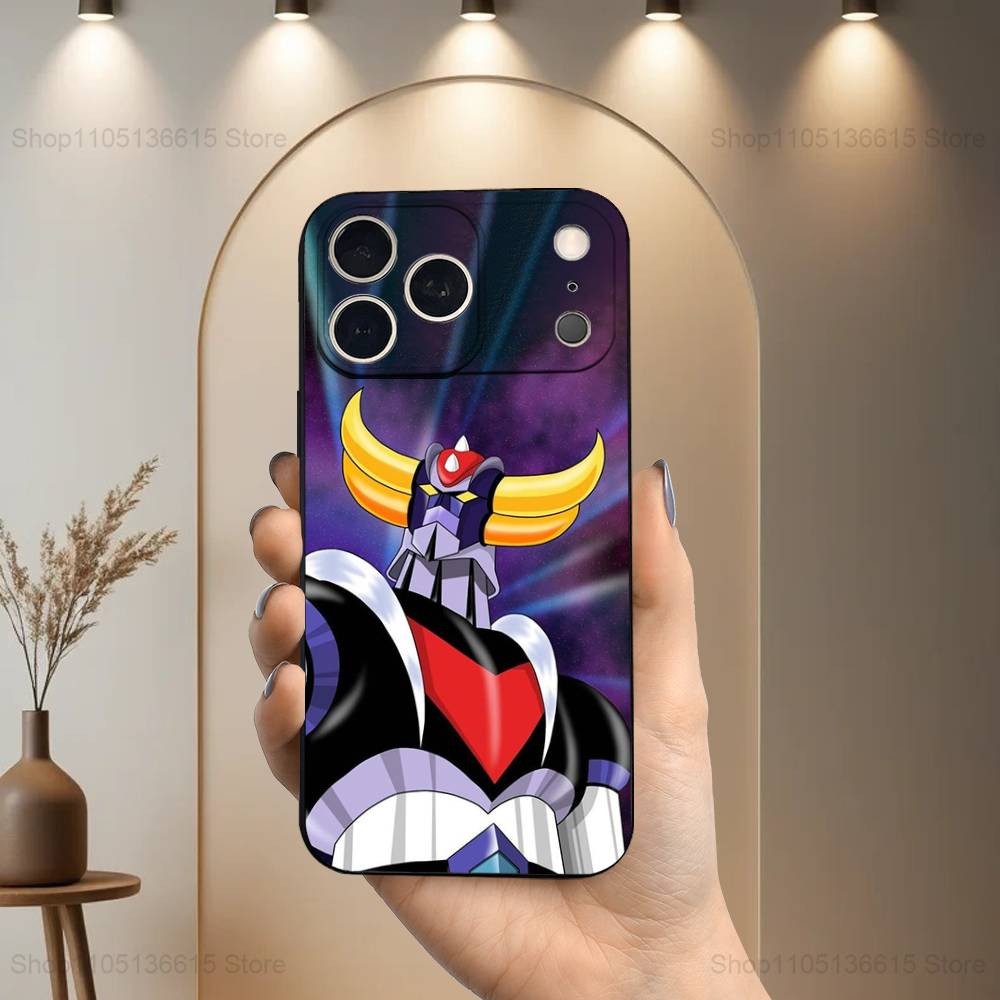 

R-Robot G-Goldorak Anime UFO Case For iPhone 17,16,15,14,13,12,11,Plus,Pro Max,XS,X,XR,SE,Mini,8,7,Soft Silicone Black Cover iPhone17Pro