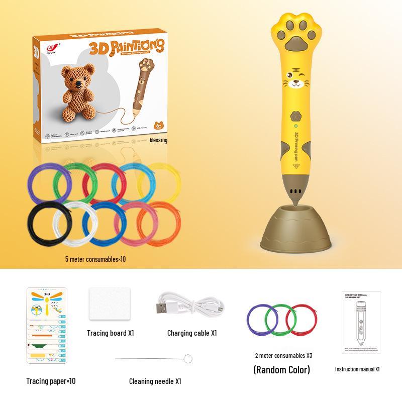 Handmade 3D Printed DIY Toys Set with Low-Temperature 3D Printing Pen