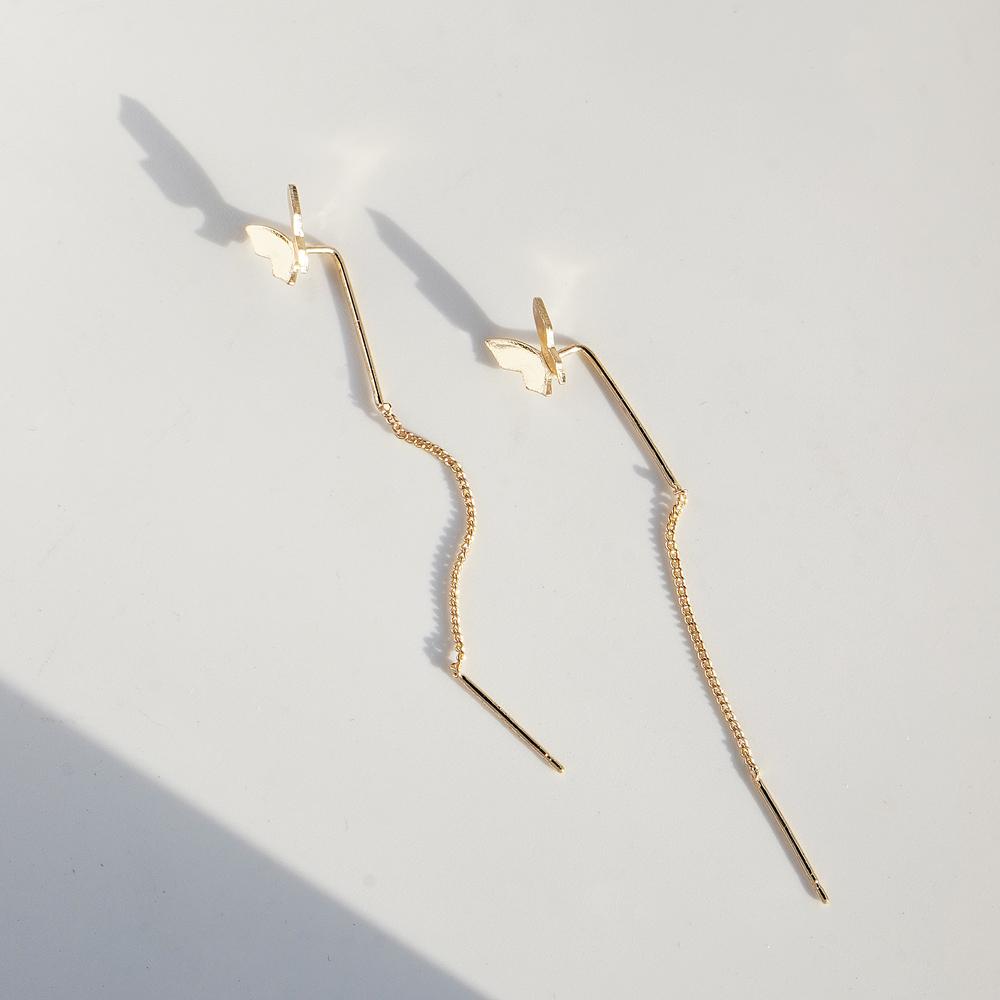 Brincos de Borboleta Femininos são Versáteis, Jovens e Elegantes Brincos da Moda com Pingente