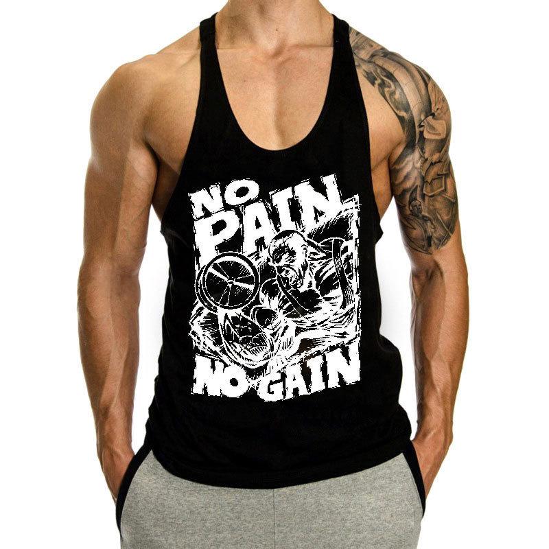 Men's Loose Breathable Sleeveless Training T-Shirt with Custom Logo for Summer Fitness.