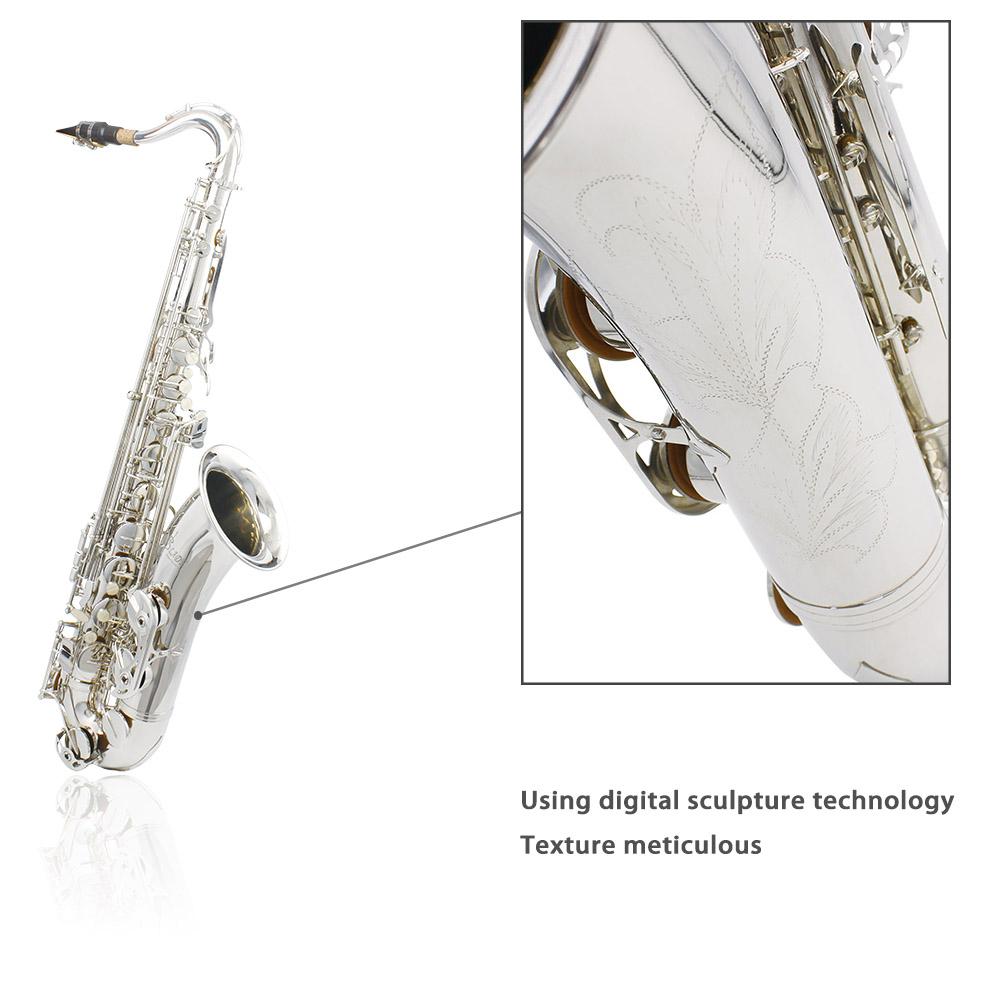 SLADE Bb Tenor Saxophone Kit B-flat Muti-color Brass Pipe Saxophone Pro Woodwind Instrument With Glove Reed Saxphone Parts