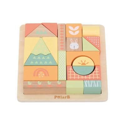 PolarB Bunny Series Building Block Puzzle Building Educational Toy for Wooden Gift for Ages 18 Months and TYPR44290 / 22-Piece Blocks, Babies, Toy,