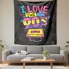 I Love the 90s Retro Colorful Typography Cassette Tape Wall Tapestry Nostalgia Decor for Bedroom Dorm Game Room Gift