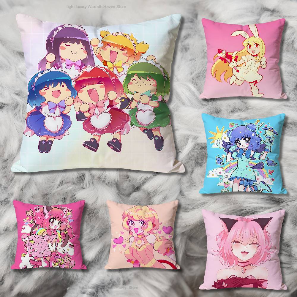 Cute TTokyo MMew Mew Various Sizes Square Pillow Case For Car Home Bedchamber Decor Custom Valentine gift