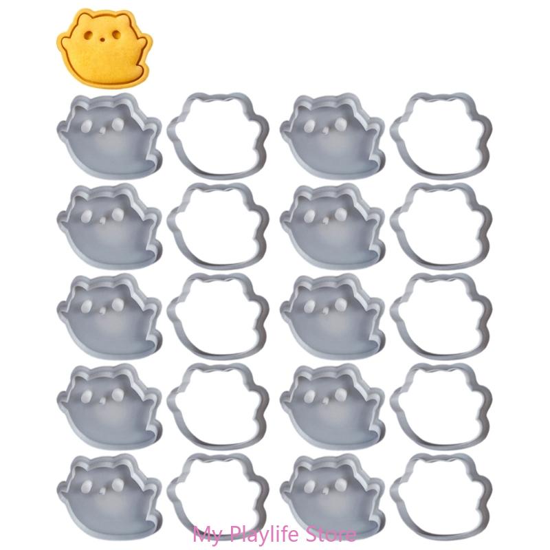 

10Pcs Cats Shaped Cookie Molds Cartoon Biscuits Mould for Parties and Holidays