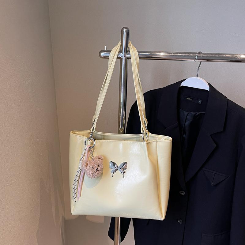 

Женская сумка-тоут большой вместимости, новая летняя универсальная сумка через плечо, повседневная, с высоким чувством стиля, рабочая сумка для поездок на работу жёлтый