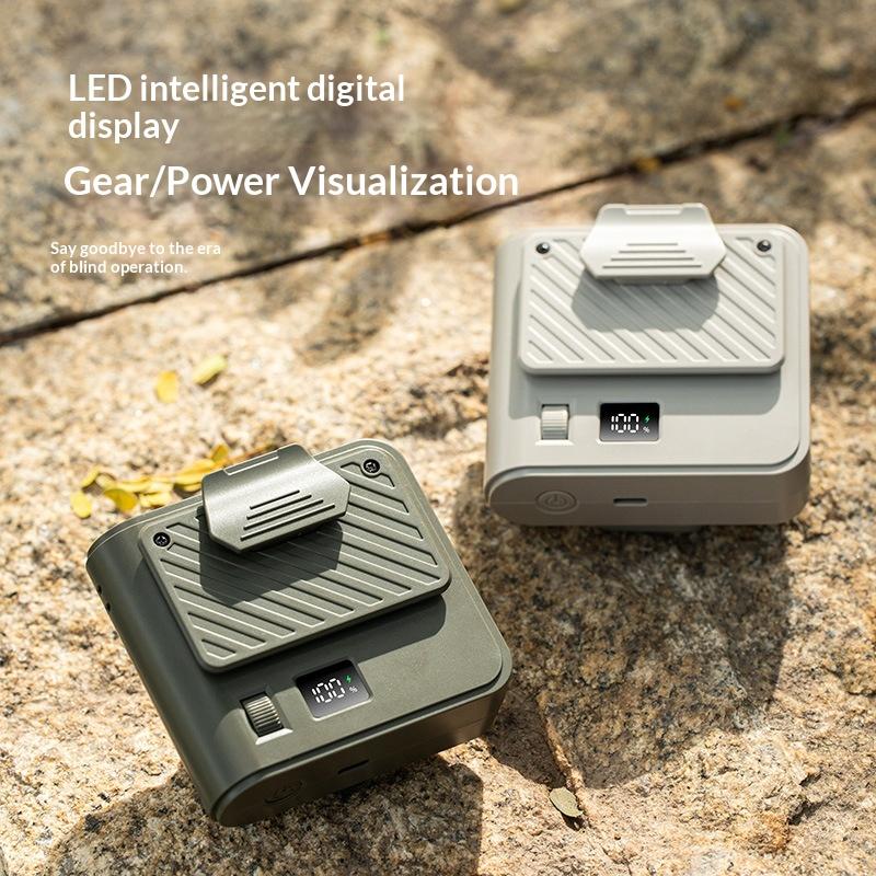 Portable Waist Fan Hanging Neck Fan 100 Speed Strong Wind Rechargeable Digital Display for Outdoor Working Sports Courier