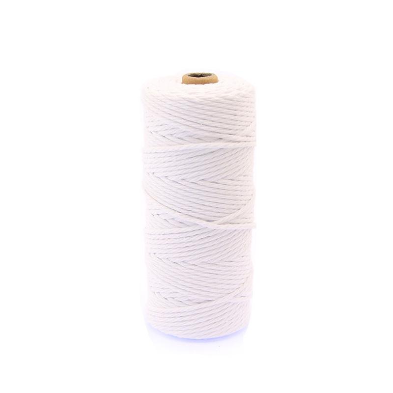 100M/Rouleau Fourniture Décoration Maison Corde Coton Macramé Colorée Tricotée à la Main 3mm Projets DIY Emballage Cadeau Naturel