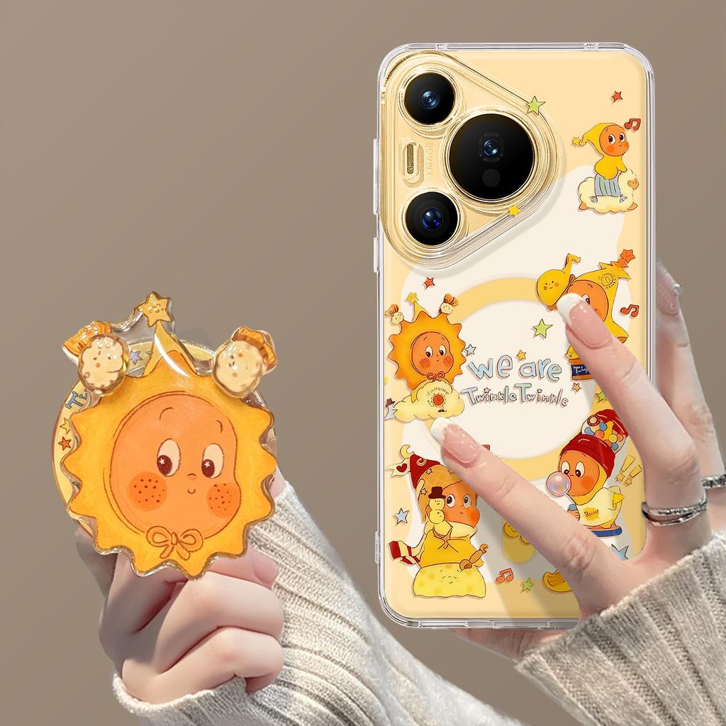 Applicable To Huawei Pura90promax Mobile Phone Case P80ultra Cute Doll 70pro + Magnetic 90 Bracket Cover