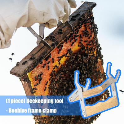 Durable Stainless Steel Beehive Frame Holder With Ergonomic Wooden Handle For Beekeeping Safety And Comfort
