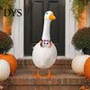 Funny Pumpkin Ghost Skull Decor Halloween Goose Bow Tie, Porch Statue Accessories, Spooky Tie for Lawn Statue, Outdoor Holiday Yard Versatile Costume