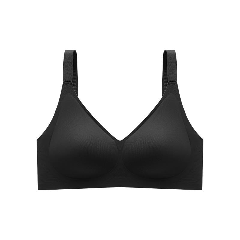 

Seamless Real Latex Summer Bra, Wireless Jelly Strip Side Smoothing Anti-Sagging Backless Women Underwear S чёрный
