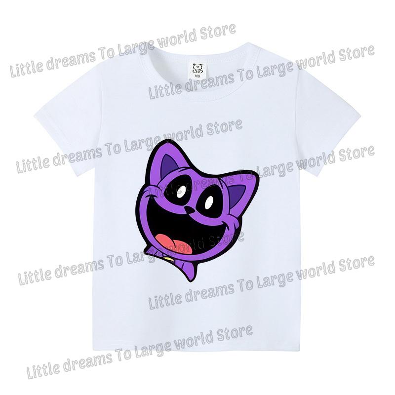 Smilings Critters Tshirt for Kids Cartoon Figure Printed Short Sleeve Clothes Children Summer White Black Base Tee Casual Tops