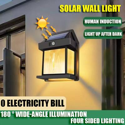 Solar Tungsten Light With Intelligent Induction 3 Lighting Modes Outdoor Garden Courtyard Garage Decoration Wall Lamp