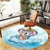 1pc Koala Cloud Round Chair Mat Office Area Rug - Non-Slip, Floor Mat for Office, Bedroom, and Indoor Decor P127254
