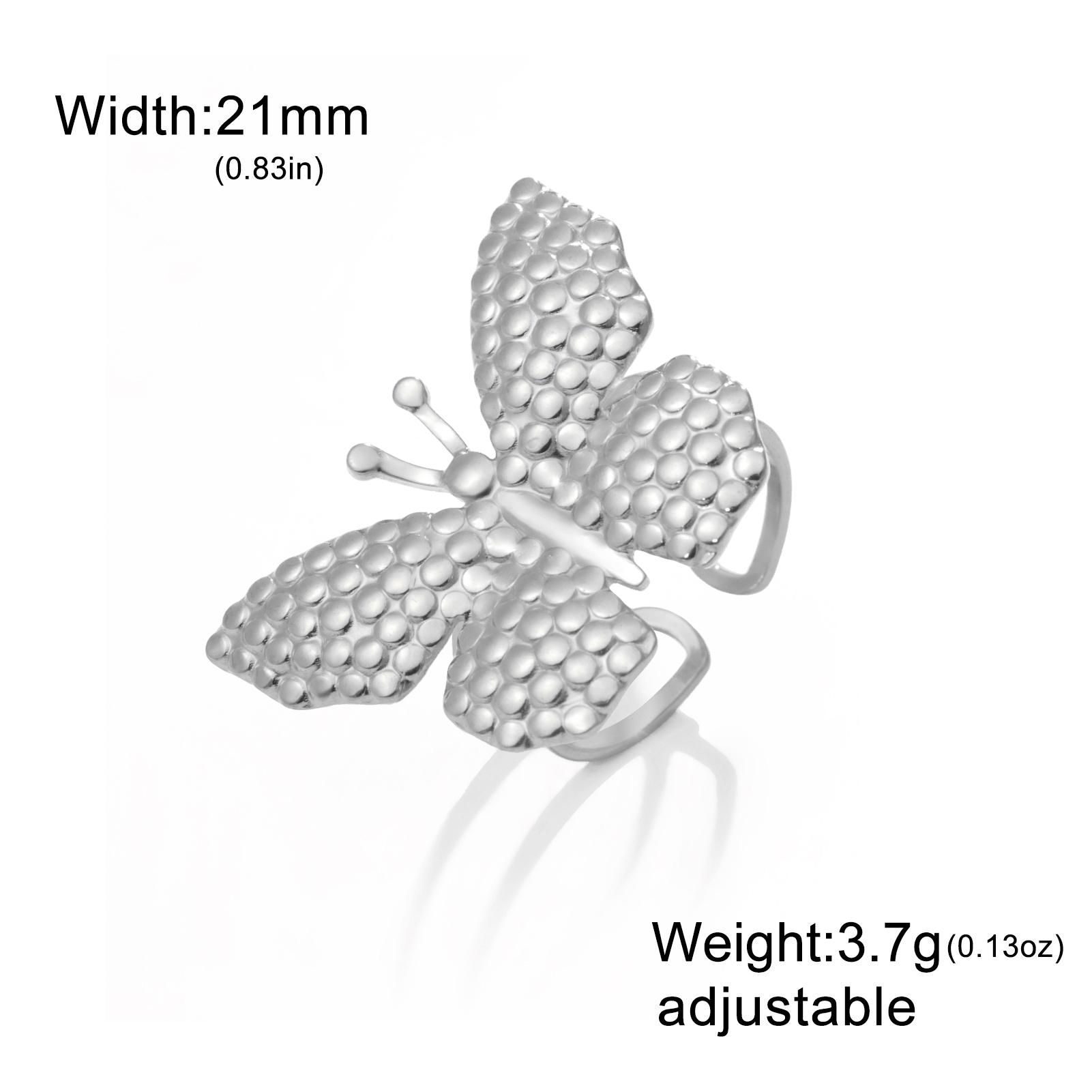 

Teamer Cutout Butterfly Open Ring Stainless Steel Gold Color Ring Fashion Elegant Women s Jewelry Wedding Gift 2026 New In resizable