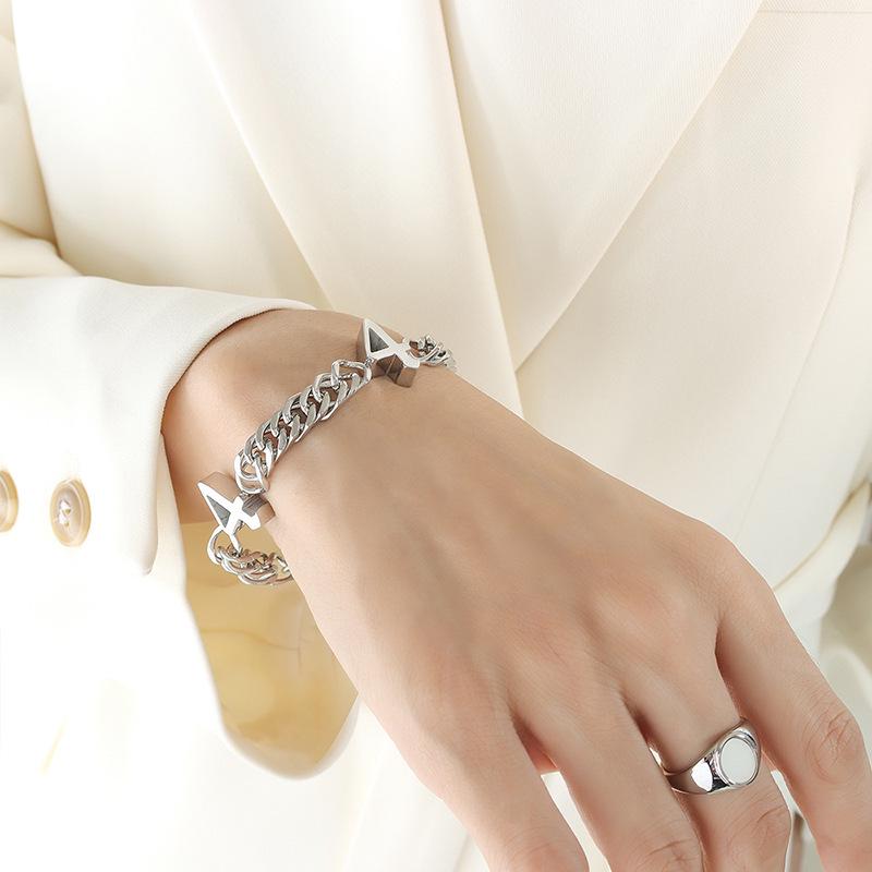 European-American Hip Hop Cuban Link Bracelet - 18K Gold-Plated Titanium Steel, Trendy Statement Jewelry