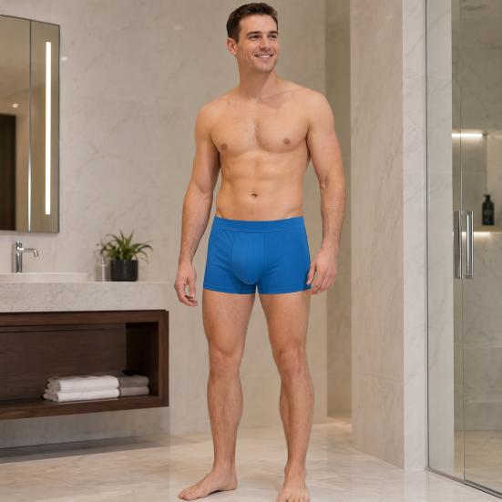 Boxershorts, Mittelhohe EisSeiden-Boxershorts, Enganliegend, U-Konvex, Schnelltrocknend, Sommerunterwäsche für den täglichen Gebrauch und zum Schlafen