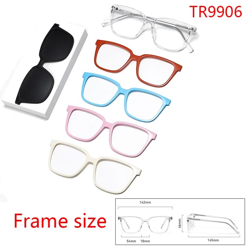 

6 In 1 Myopia Polarized Sunglasses Blank Clip Clip Magnet Classic Style Glasses Custom Optical Eyewear Frame -0.5 to-10 0