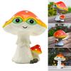 Handcrafts Green Eyed Mushroom Figurine Resins Miniature Ornament for Whimsically Tabletop and Garden Landscape Decors