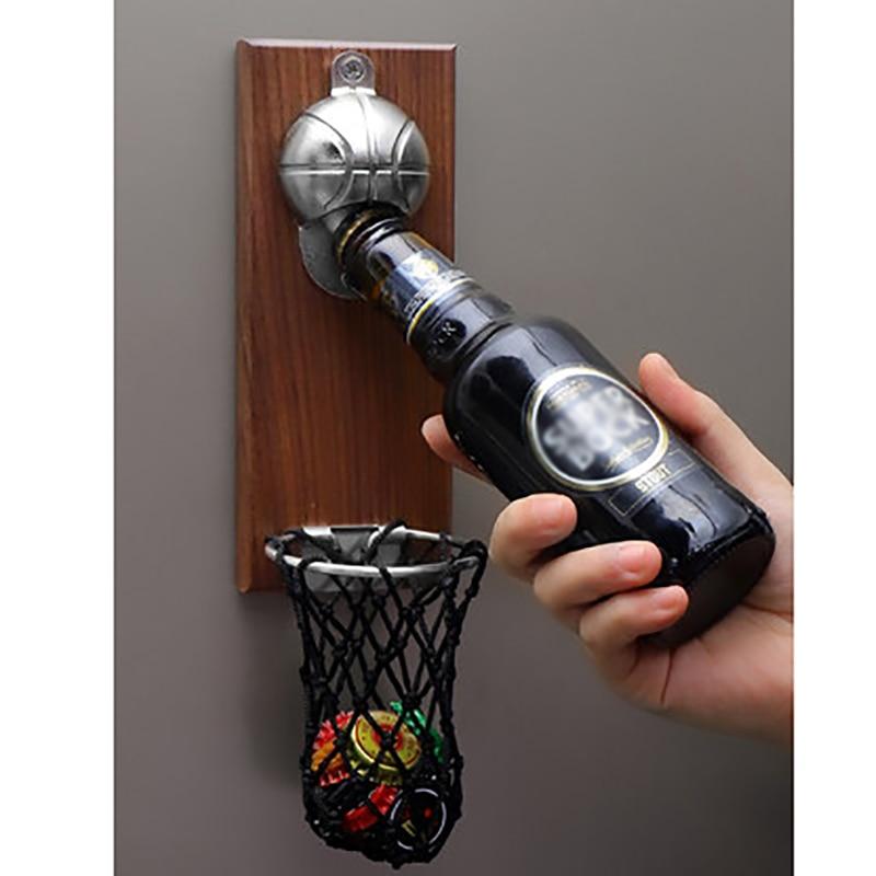 

Basketball Shot Bottle Opener With Pocket Wall Mounted Home Decor Wine Beer Opener
