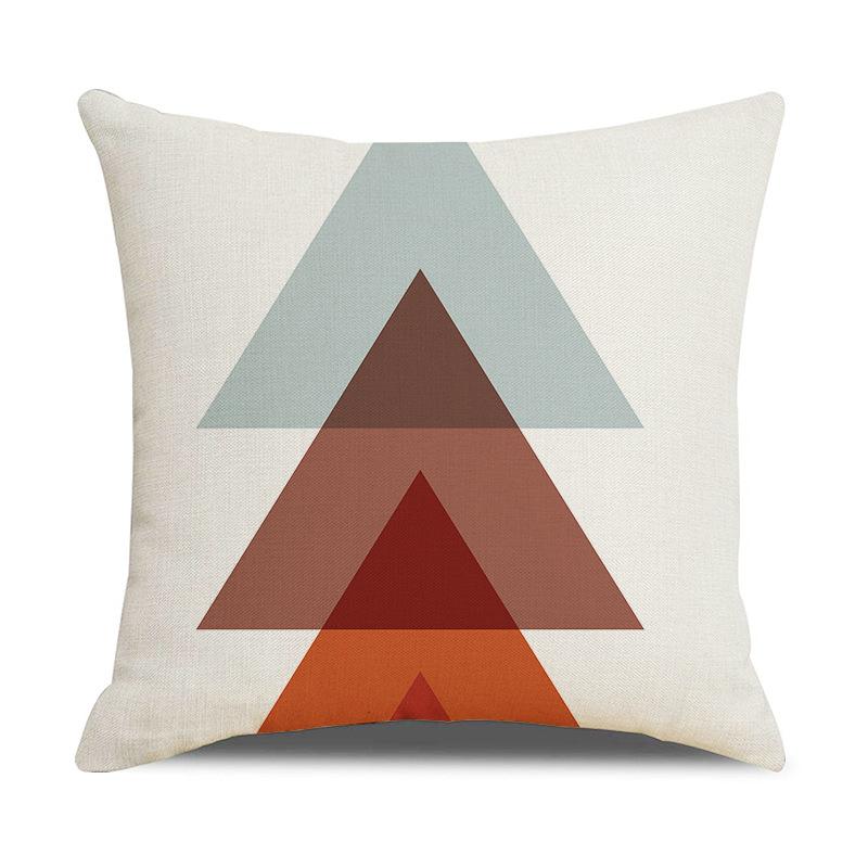 New Home Geometric Color Matching Cartoon Animal Modern Simple Hand-painted Linen Pillow Cushion Cover