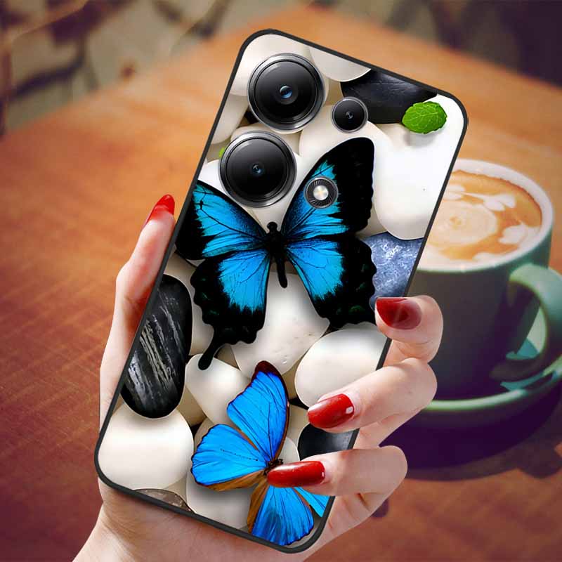 For Poco M6 Pro 4G Case Fashion Marble Silicon Black Cover for Xiaomi Poco M6Pro 4G Phone Case M 6 Pro Soft Shells PocoM6Pro 4G