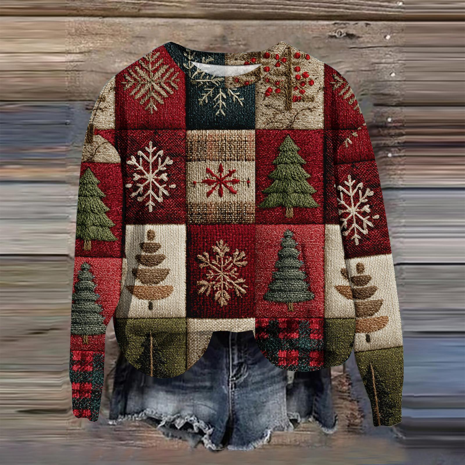 

Женская мода с принтом, длинный рукав, свободный круглый вырез, свитшот, осень S киноварь