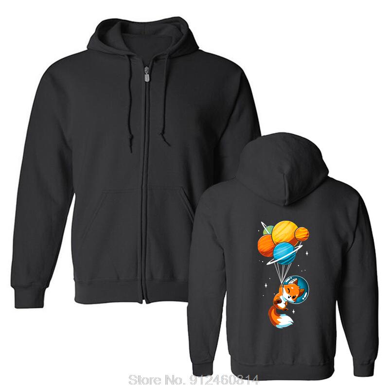 Foxy Astronaut With Helmet In Space Hoodie Anime Clothes Hoody Cotton Graphic Sweatshirt Big Size For Men Harajuku Streetwear