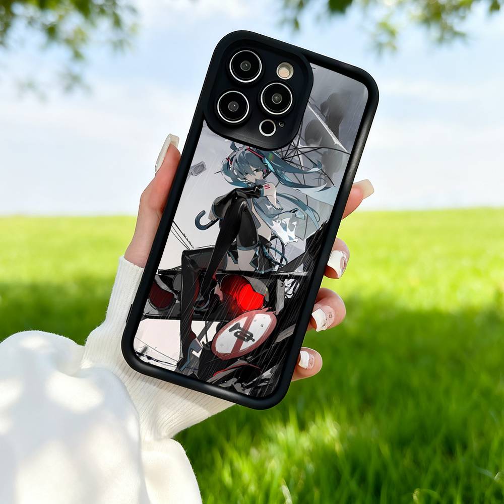 H-Hatsune M-Miku Anime Silicone Soft Phone Case For IPhone 17 Pro Max 16 Pro 15 14 13 12 11 17 Air 16E Plus Soft Cover