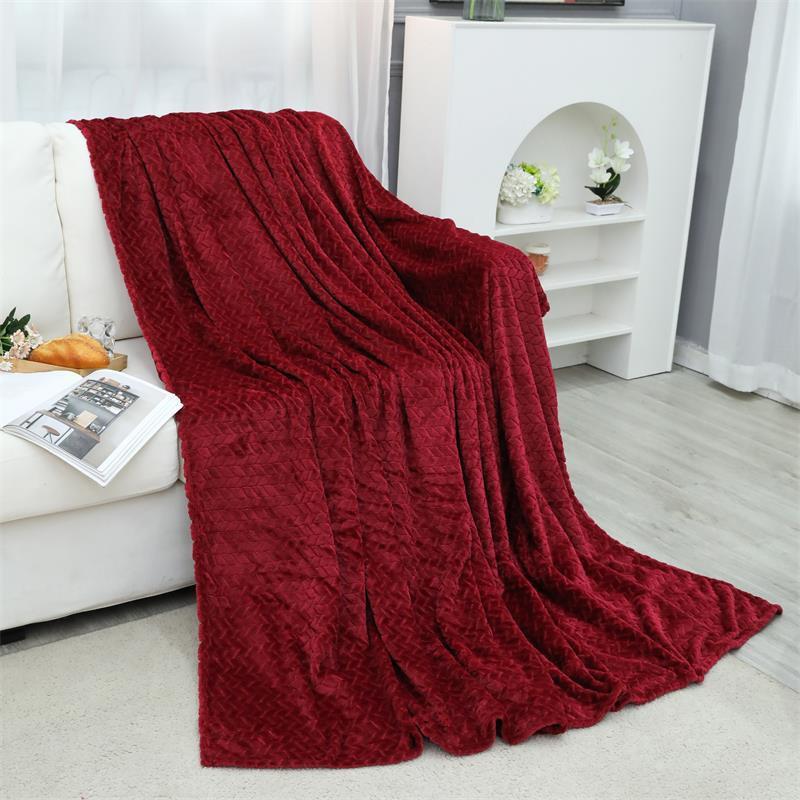 Thick Jacquard Flannel Blanket Wheat Ear Design All Season Gift Air Conditioner