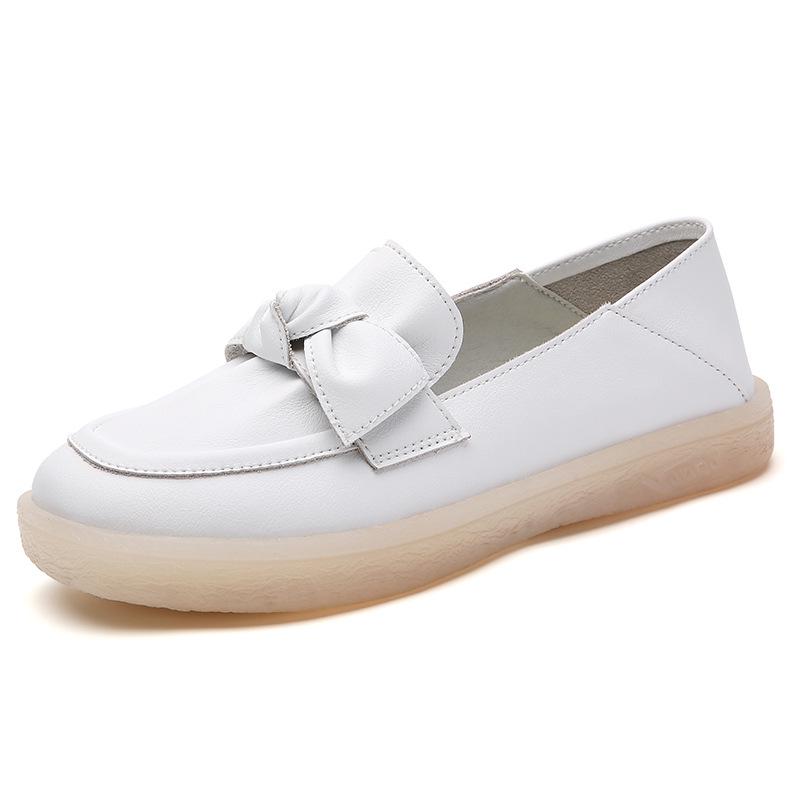 2022 Autumn Women s Korean Style Bow Slip-on Loafers - Soft Upper  Sole 39
