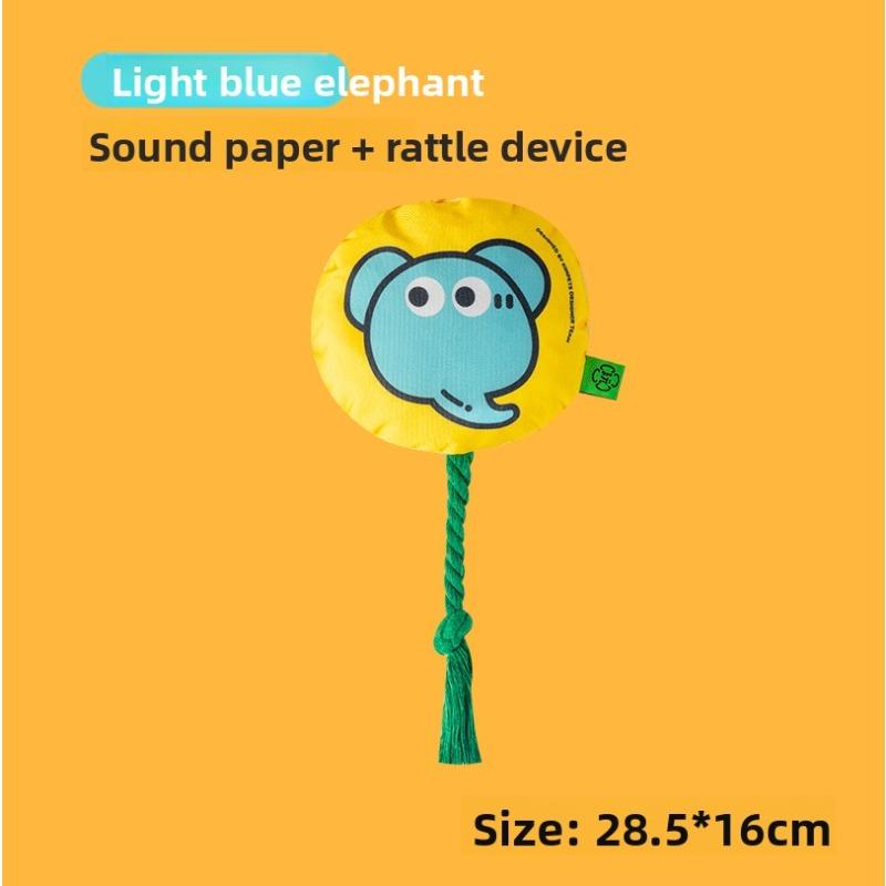 Dog Toy Braided Rope Chew Toy Durable Biting Rope Knot Toy Cartoon Pattern Sound Emitting Gnawing Toy Pet Toy
