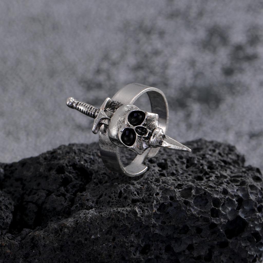 High-quality 2026 new Halloween love double skull mango open ring, couple girlfriend friendship ring