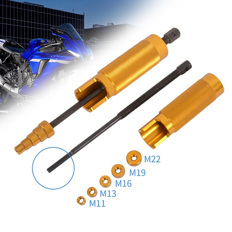 Motorcycle Piston Pin Puller Heavy-Duty Construction For Easy Installation and Removal Protects Engine 5 Adapters 11/13/16/19/22