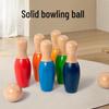 Large Wooden Puzzle Bowling Toy Set for Toddlers – Solid Wood, Parent-Child Activity, Develops Fine Motor Skills