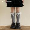 Girls' Tube Socks Japanese Lolita Lace Bow Pile Pile Socks Ballet Style Double Needle Children's Cotton Socks